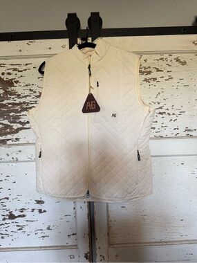AG GEAR Quilted Puffer Vest in Cream NWT